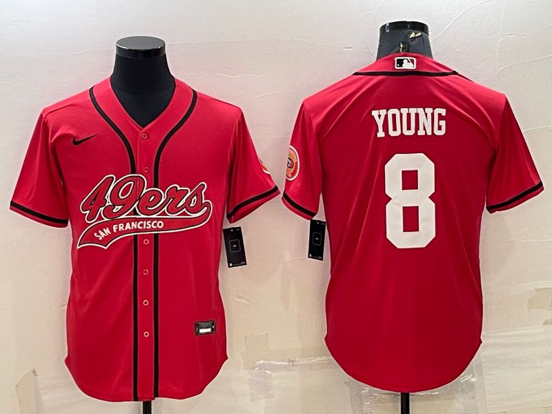 Men San Francisco 49ers #8 Young Red 2022 Nike Co branded NFL Jersey